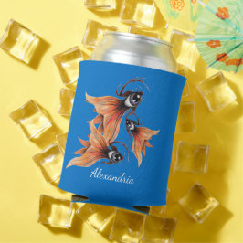 Enfriador De Latas Golden Eye Surreal Goldfish Fantasy Art Personaliz