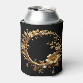 Enfriador De Latas Golden Floral Ornate Frame Can Cooler