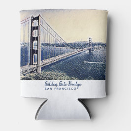 Enfriador De Latas Golden Gate Bridge San Francisco Watercolor Art