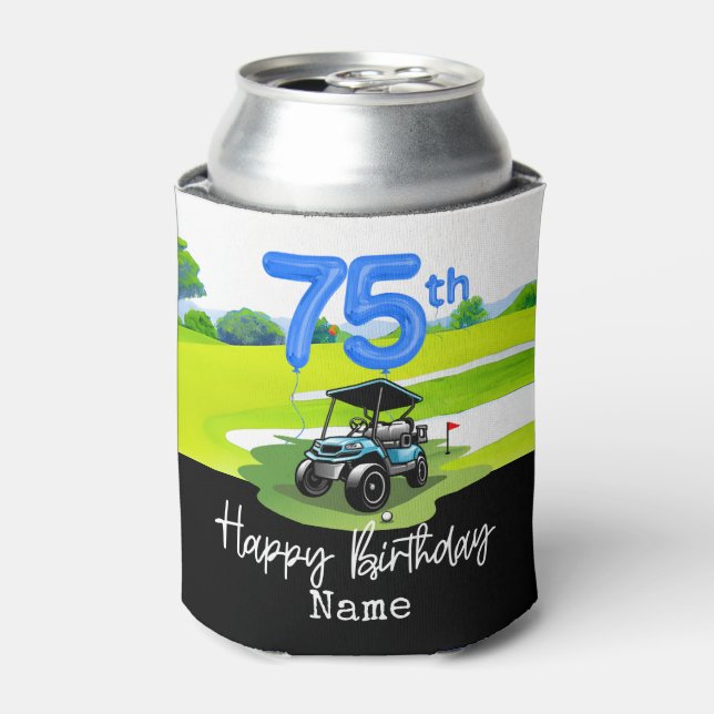 Enfriador De Latas Golf 75 cumpleaños al golfista (Lata Anverso)