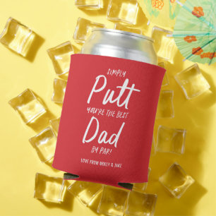 Enfriador De Latas Golf papá moderno tipografía roja divertida golf