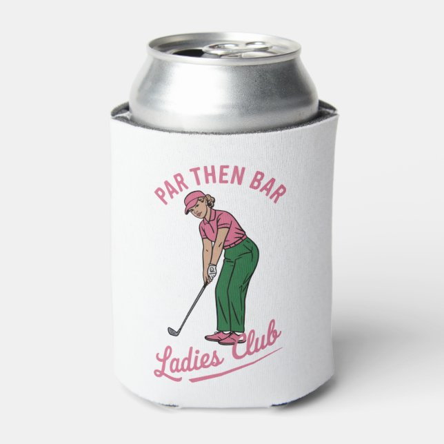 Enfriador De Latas Golf Par Then Bar Ladies Club Golf Golfing Girl (Lata Anverso)