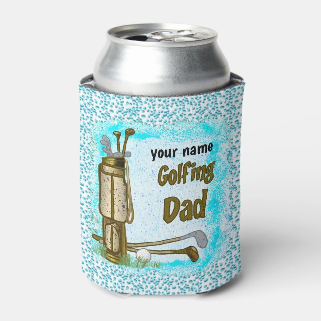 Enfriador De Latas Golfing Golf Dad (Lata Anverso)