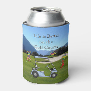 Enfriador De Latas Golfistas divertidos y toalla de carrito de golf
