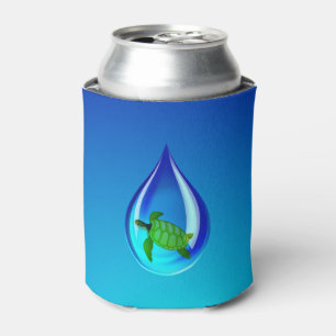 Enfriador De Latas Gota de agua y tortuga marina