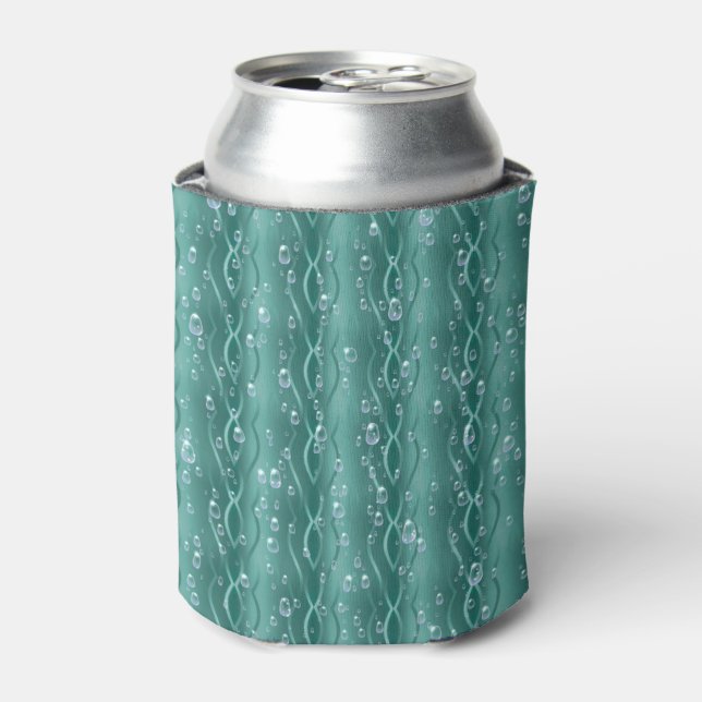 Enfriador De Latas Gotas de lluvia Metalizado verdes (Lata Anverso)
