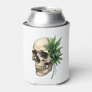 Enfriador De Latas Gótico estético Grunge Skull Tropical Monstera