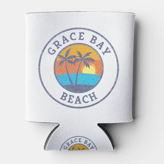 Enfriador De Latas Grace Bay Beach, Turcas Y Caicos Faded Classic St (Anverso)