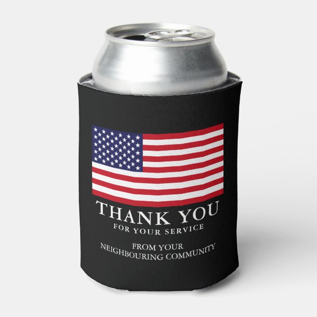 Enfriador De Latas Gracias Patriótico (Lata Anverso)
