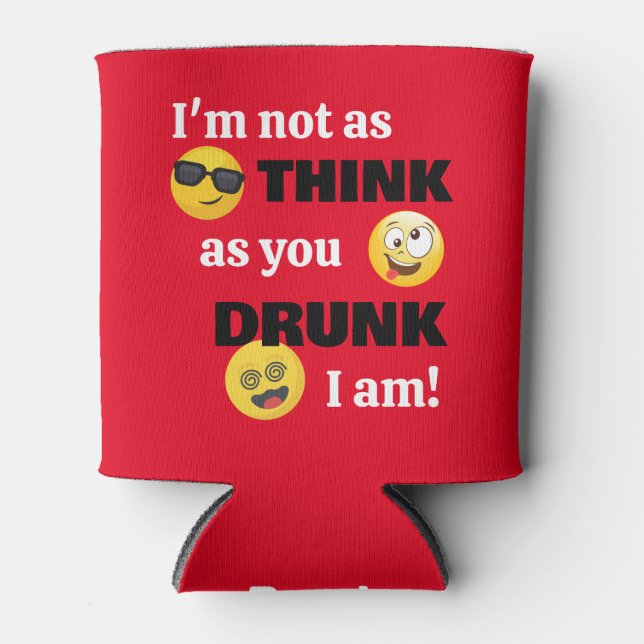 Enfriador De Latas Graciosa Emoji ebria (Anverso)