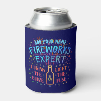 Enfriador De Latas Gracioso 4 de julio Experto en fuegos artificiales