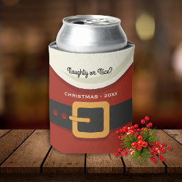 Enfriador De Latas Gracioso Feliz Navidad Papá Noel travieso o agrada