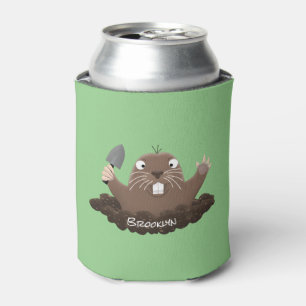 Enfriador De Latas Gracioso gopher digging personalizado ilustracion