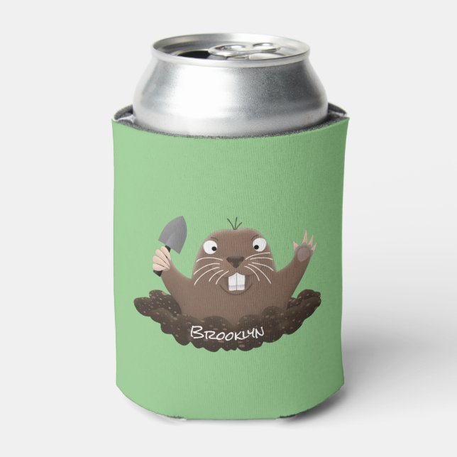 Enfriador De Latas Gracioso gopher digging personalizado ilustracion (Lata Anverso)