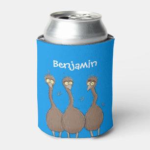 Enfriador De Latas Gracioso ilustracion de personalizado emu trio aus