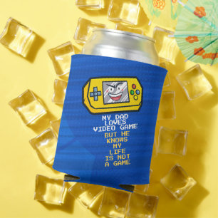 Enfriador De Latas Gracioso juego portátil amarillo para el saludo de