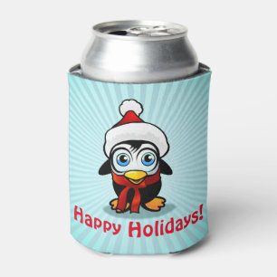 Enfriador De Latas Gracioso pingüino Santa Claus