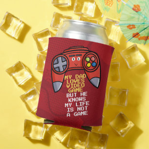Enfriador De Latas Gracioso saludo del Día del Padre con Goystick Roj