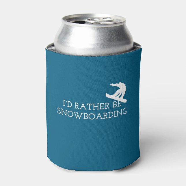 Enfriador De Latas Gracioso Snowboarding - Prefiero Estar Snowboard (Lata Anverso)