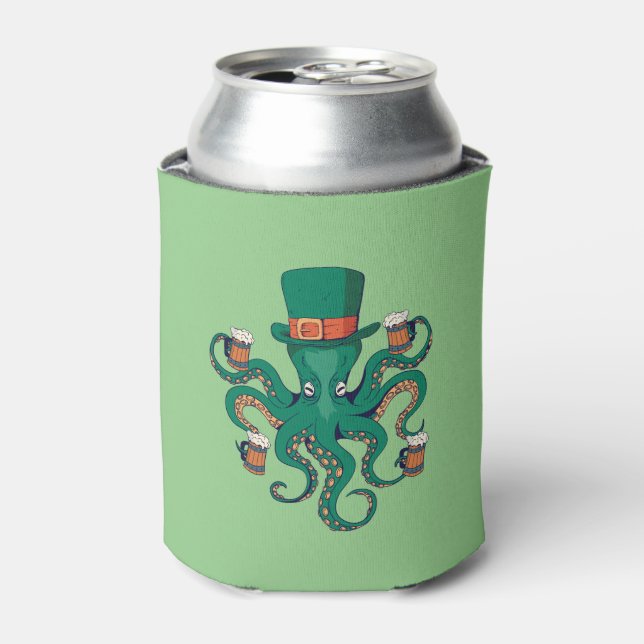 Enfriador De Latas Gracioso St Patricks Octopus (Lata Anverso)