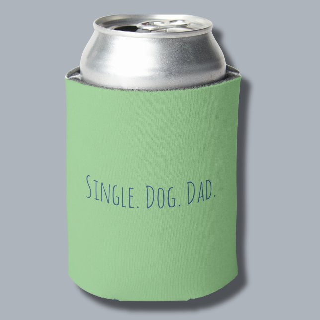 Enfriador De Latas Gracioso Vaso refrigerador Verde Sencillo de perro (Keep those beverages cold with this can cooler.  Single Dog Dad is customizable. Makes a great gift!)