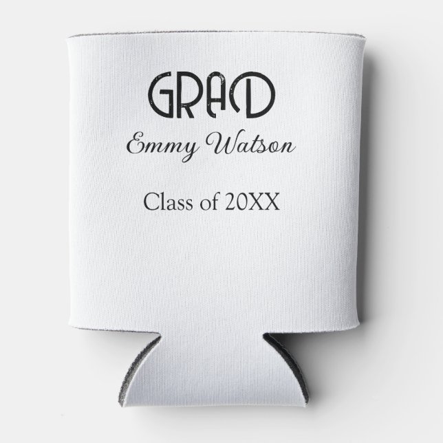 Enfriador De Latas Grad bold letter graduation name class of 20XX sim (Anverso)