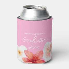 Enfriador De Latas Graduación Luau Tropical Flower Paper Plate