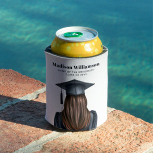 Enfriador De Latas Graduación moderna personalizada Graduada mujer