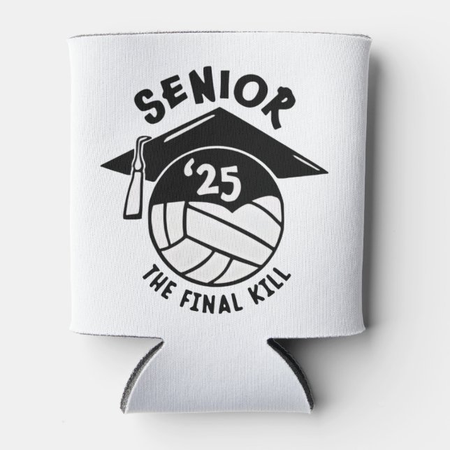 Enfriador De Latas Graduación Senior 2025 del voleibol (Anverso)