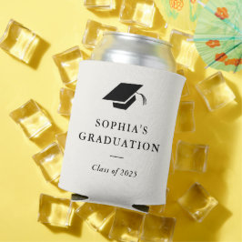 Enfriador De Latas Graduación Simple Clásica en Blanco y Negro