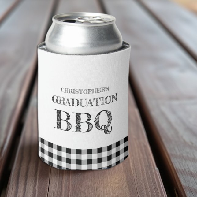 Enfriador De Latas Graduation BBQ Gingham (Subido por el creador)