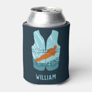 Enfriador De Latas Gráfica de la Chaqueta de la Vida del Esquí de Agu