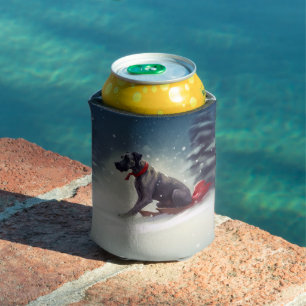 Enfriador De Latas Gran Danés Navidad nieve invierno