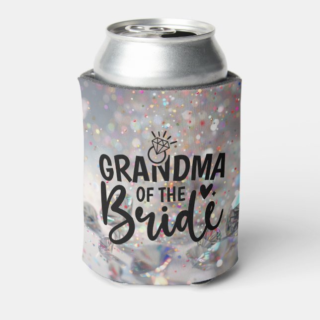 Enfriador De Latas Grandma of the Bride Sparkle Diamonds  (Reverso de la lata)
