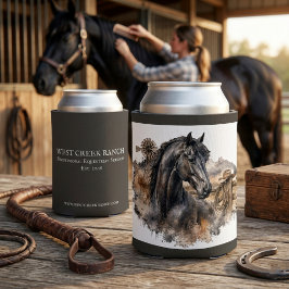 Enfriador De Latas Granja del Caballo Marrón Regalo Occidental Equino