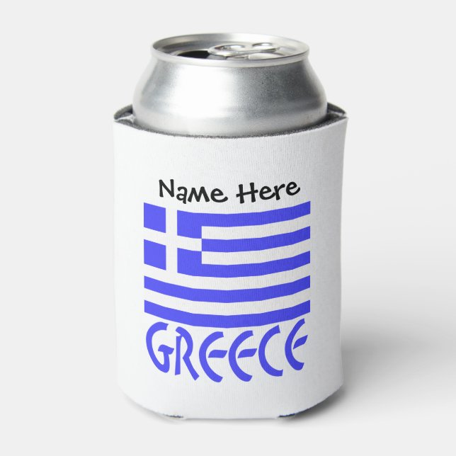 Enfriador De Latas Grecia y la bandera griega personalizadas (Lata Anverso)