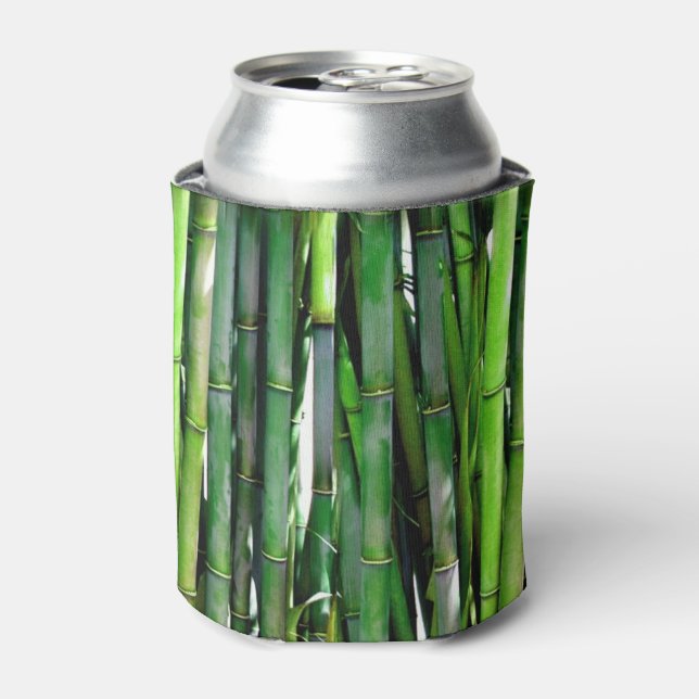 Enfriador De Latas Green Bamboo Stalks Nature Photography (Lata Anverso)