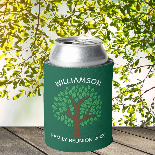 Enfriador De Latas Green Family Reunion Tree Cool Custom Keepsake (Subido por el creador)