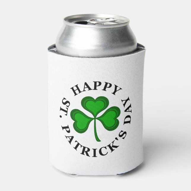 Enfriador De Latas Green Shamrock HAPPY ST. EL DÍA DE PATRICK (Lata Anverso)