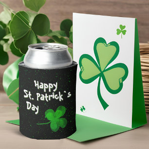 Enfriador De Latas Green Shamrock Irish Happy St. Patrick's Day