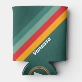 Enfriador De Latas Green Stripes with Name