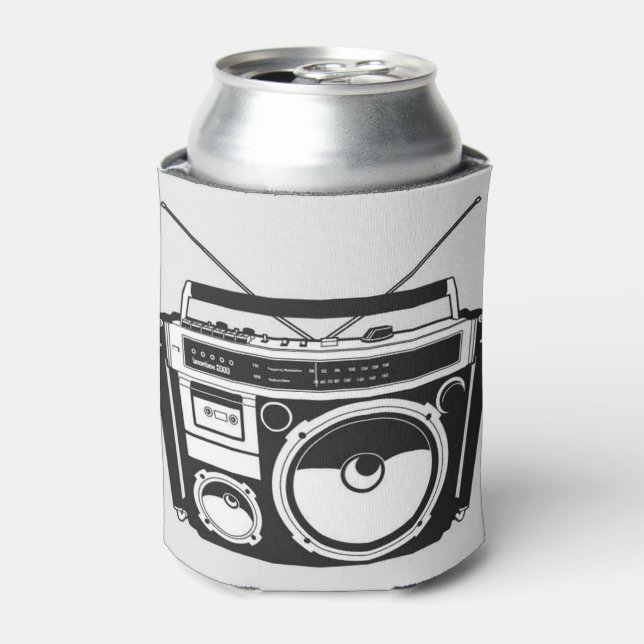 Enfriador De Latas Gris Boombox de los años 80 (Lata Anverso)