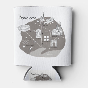 Enfriador De Latas Gris del poster de Barcelona