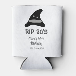 Enfriador De Latas Gris negro RIP 30's 40 cumpleaños sombrero de bruj