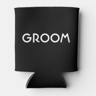 Enfriador De Latas Groom deco negro y blanco
