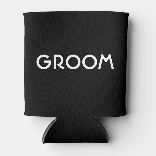 Enfriador De Latas Groom deco negro y blanco (Anverso)