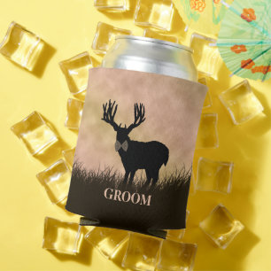 Enfriador De Latas Groom Deer Stag Silhouette Landscape Huning Can C