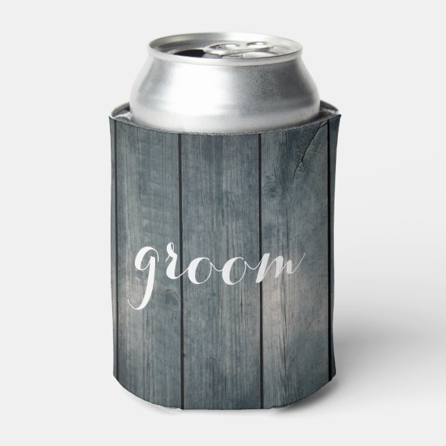 Enfriador De Latas GROOM Para Él Boda Refrigerador de bebidas Negro (Lata Anverso)