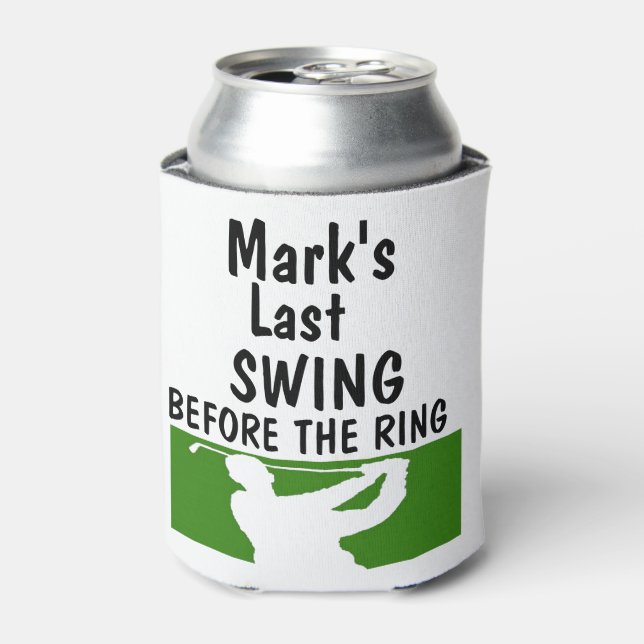 Enfriador De Latas Groomsman Golf Bacheler Party Personalizado Golfer (Lata Anverso)
