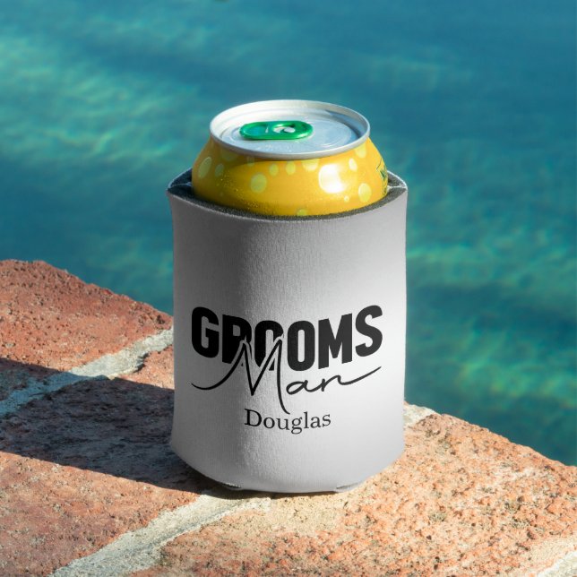Enfriador De Latas Groomsman gris personalizado (Piscina in situ)